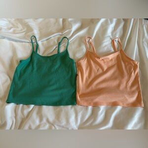 American Eagle Outfitters Green and Peach Tank Top Set